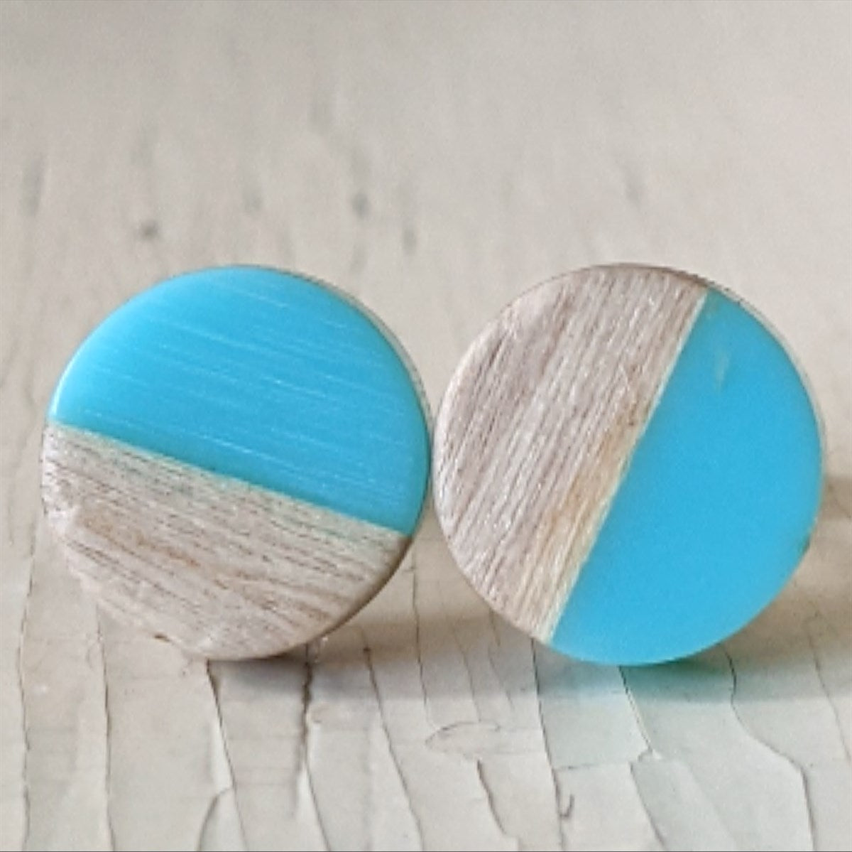 Wood Resin Stud Earring Collection