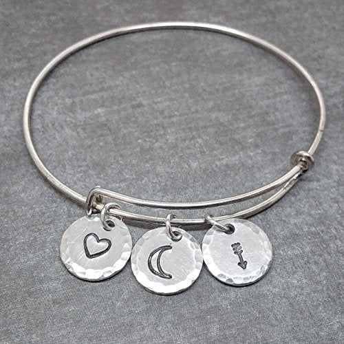 Love You to the Moon and Back Bangle Bracelet