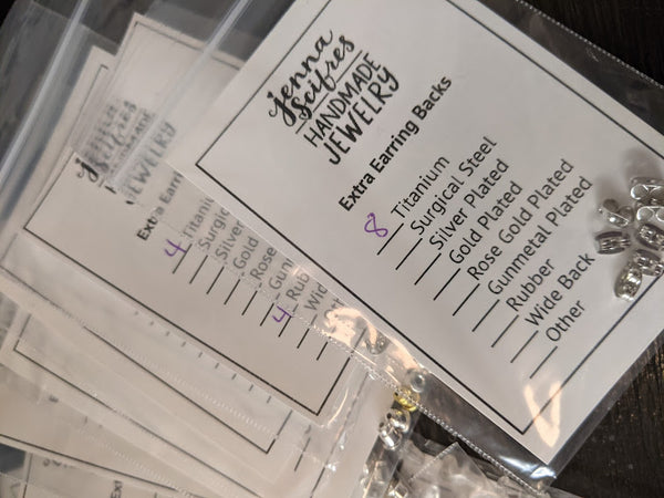 Extra Earring Backs - 12 Packs