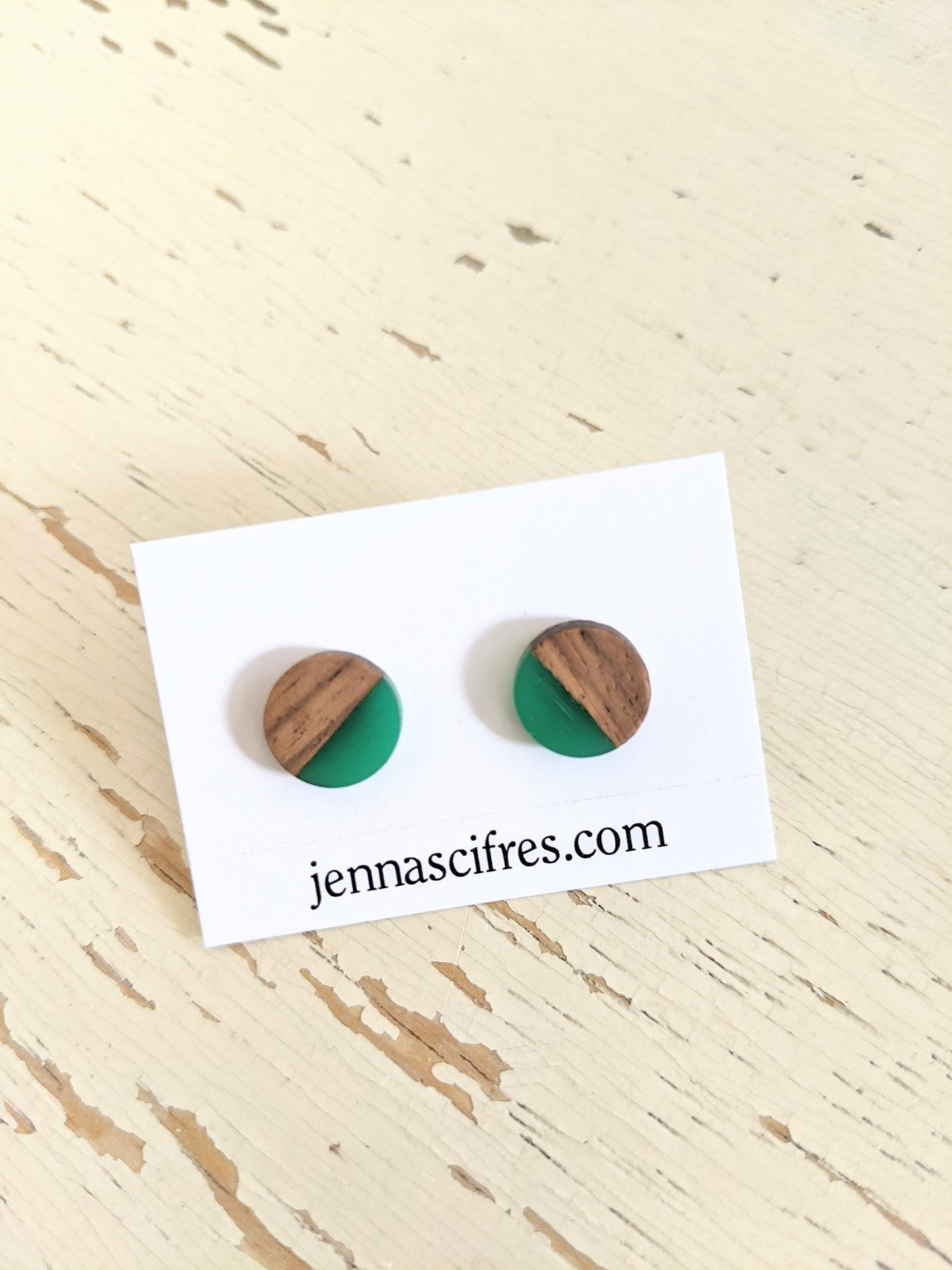 Wood Resin Stud Earring Collection