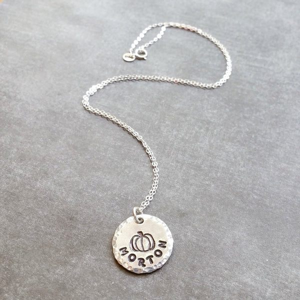 Morton Pumpkin Necklace on Sterling Silver Chain