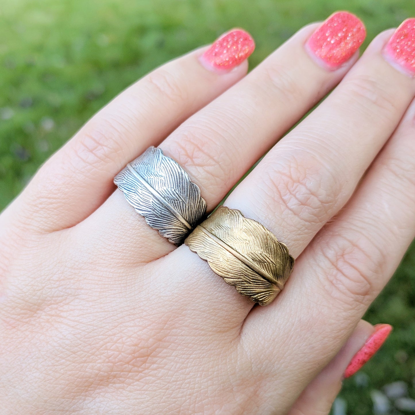 Gold Feather Wrap Around Ring