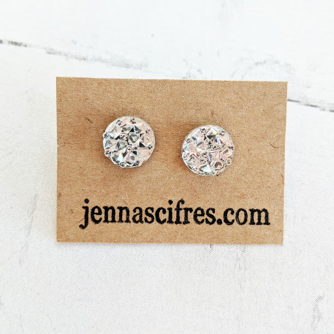 Clear Sparkly Stud Earrings - Hypoallergenic – Jenna Scifres Handmade  Jewelry