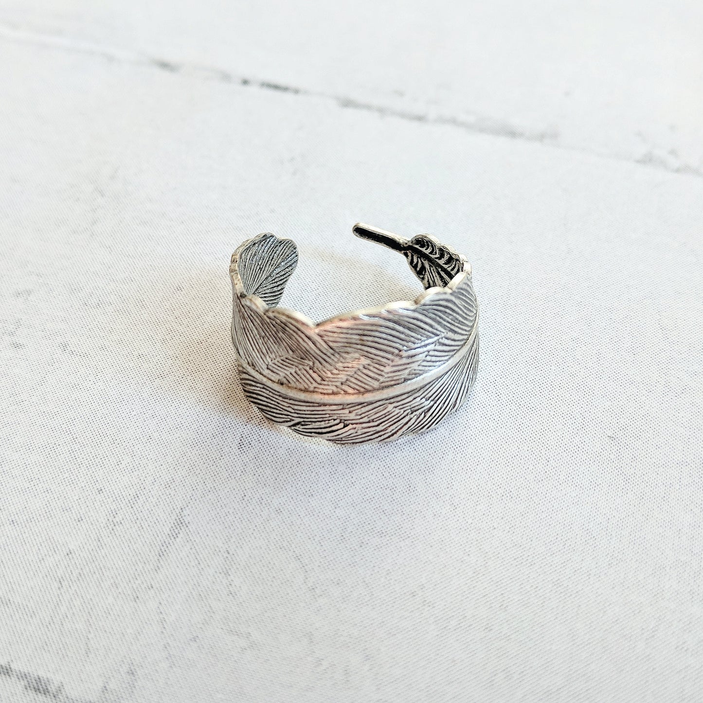 Silver Feather Wrap Around Ring