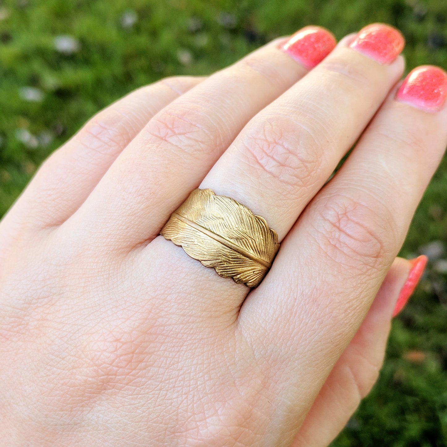 Gold Feather Wrap Around Ring