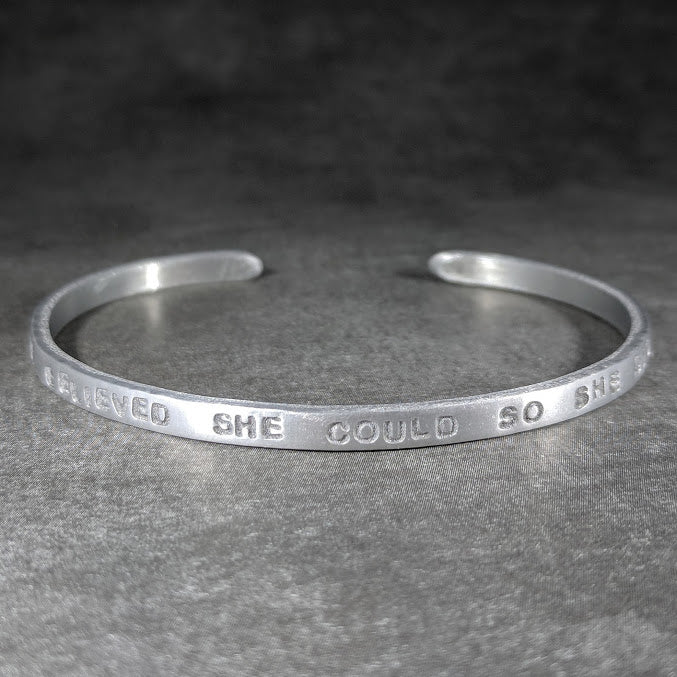 She Believed She Could So She Did Skinny Cuff Bracelet