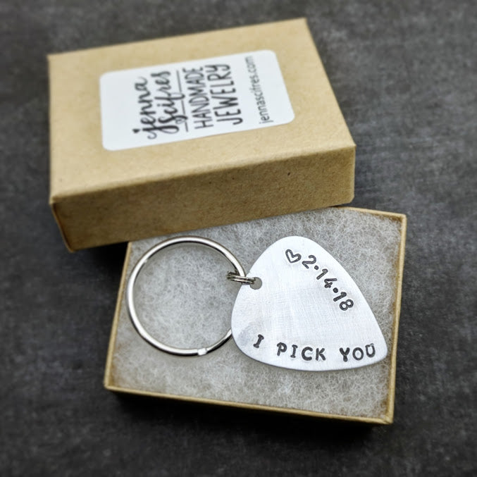 I pick you sale guitar pick keychain