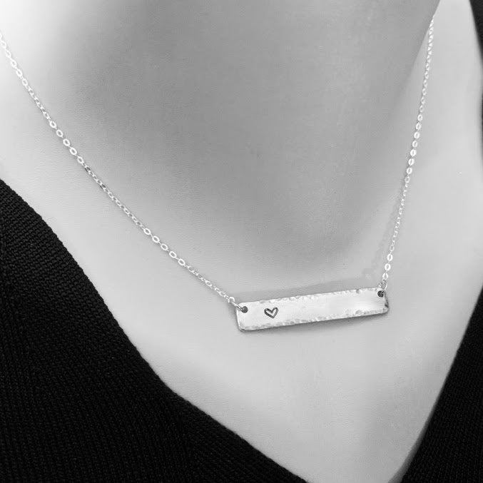 Horizontal bar sale necklace silver