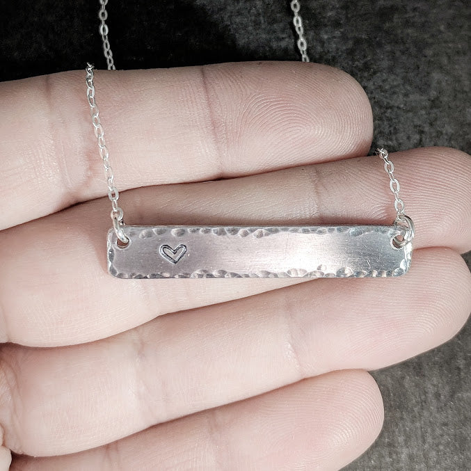 Personalized Unisex Laser Engraved Matt Silver Memory Bar Necklace -  Customized Necklace - Name Necklace - VivaGifts