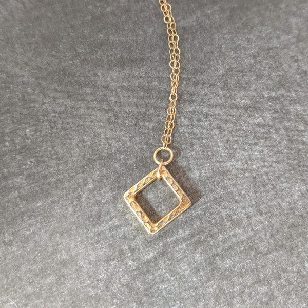 14k Gold Filled Square Necklace - As Seen On TV's "Arrow" - Worn by Emily Richards as Felicity Ep. 613