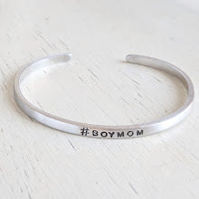 Custom Bracelet, Personalized Silver Aluminum Cuff