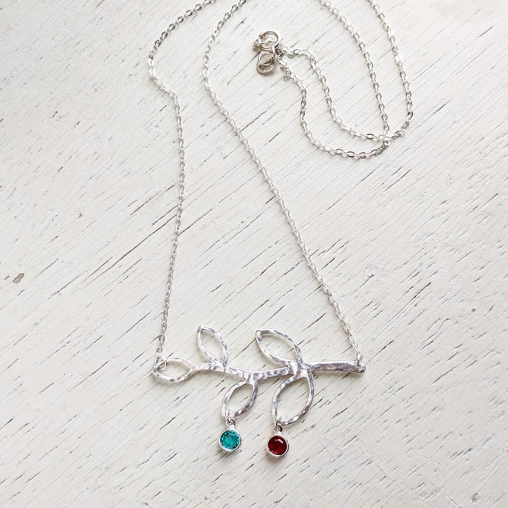 Family Tree Necklace with Birthstones