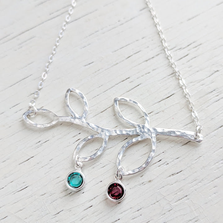 Family Tree Necklace with Birthstones