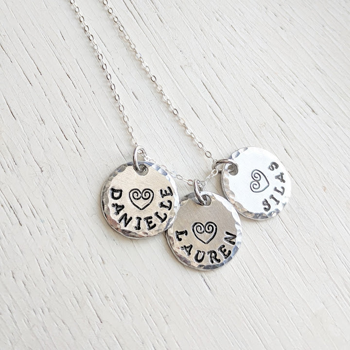 Name Discs Sterling Silver Necklace