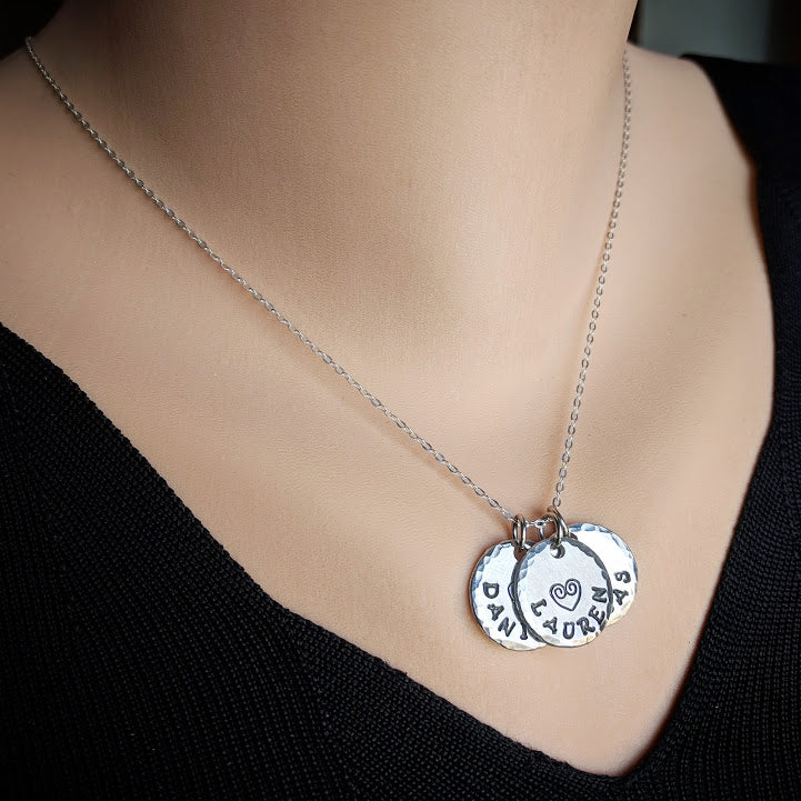 Name Discs Sterling Silver Necklace