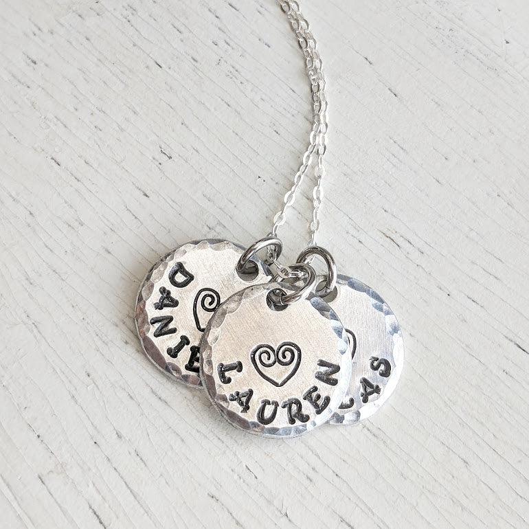 Name Discs Sterling Silver Necklace