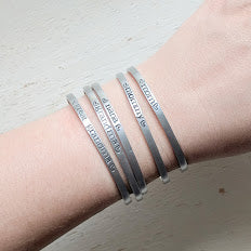 Mother's Day Cuff Bracelet, Personalized Silver Aluminum Cuff