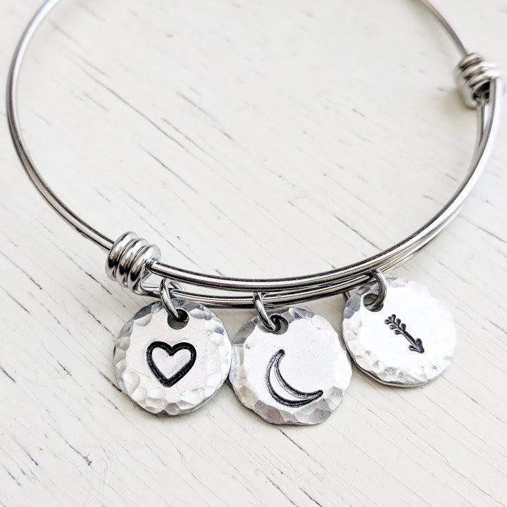 Love You to the Moon and Back Bangle Bracelet