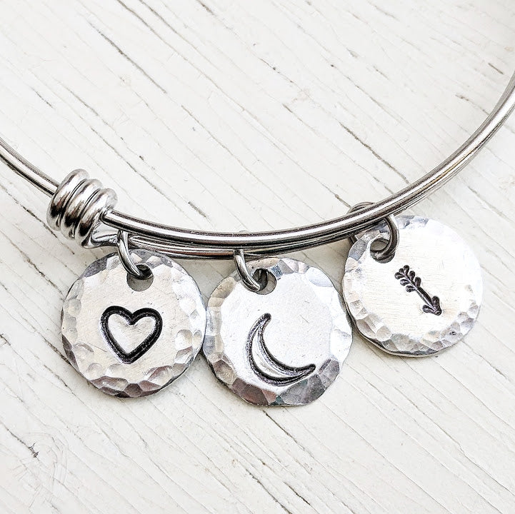 Love You to the Moon and Back Bangle Bracelet