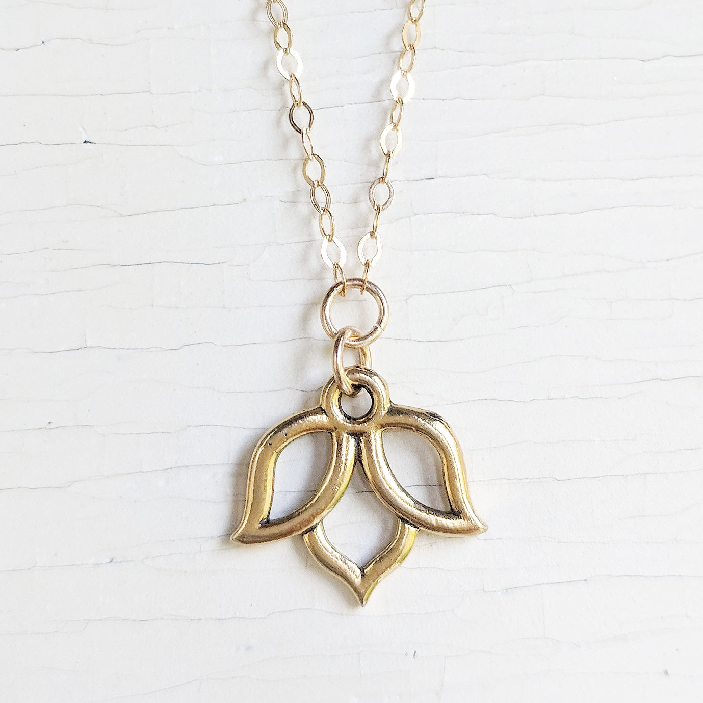 14k Gold Filled Lotus Necklace - As Seen On TV's "Fuller House" - Worn by Jodie Sweetin as Stephanie Tanner Season 4 Episode 7