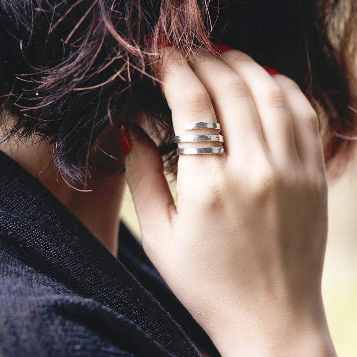 Sterling Silver Triple Spiral Ring - As Seen On TV CW's "Charmed" - Worn by actress Ellen Tamaki as Niko