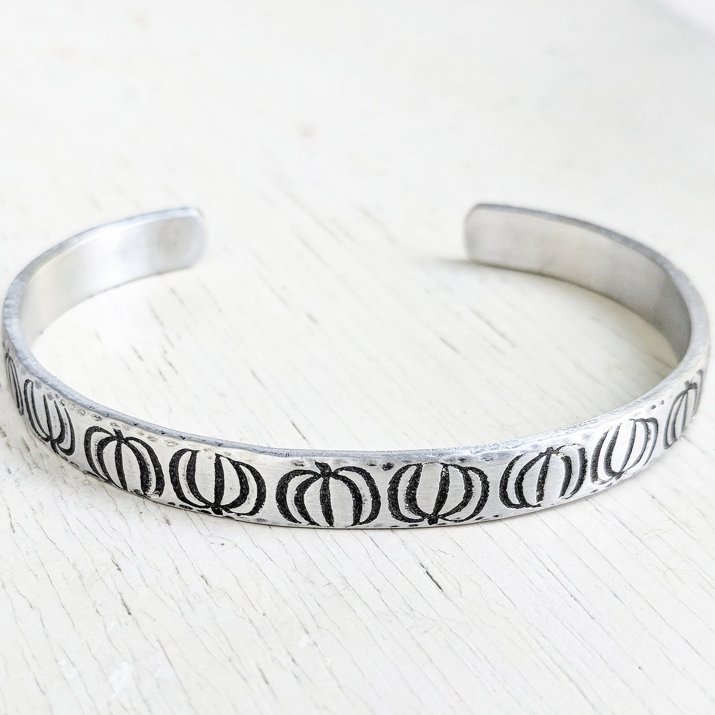 Pumpkin Stamped Cuff Bracelet