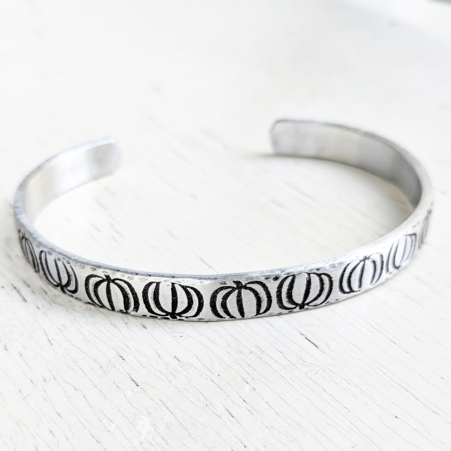 Pumpkin Stamped Cuff Bracelet