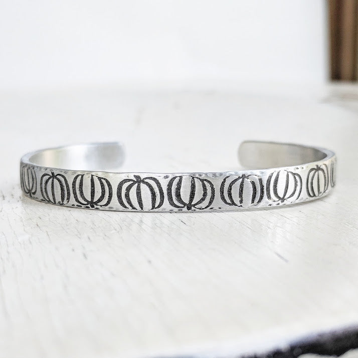 Pumpkin Stamped Cuff Bracelet