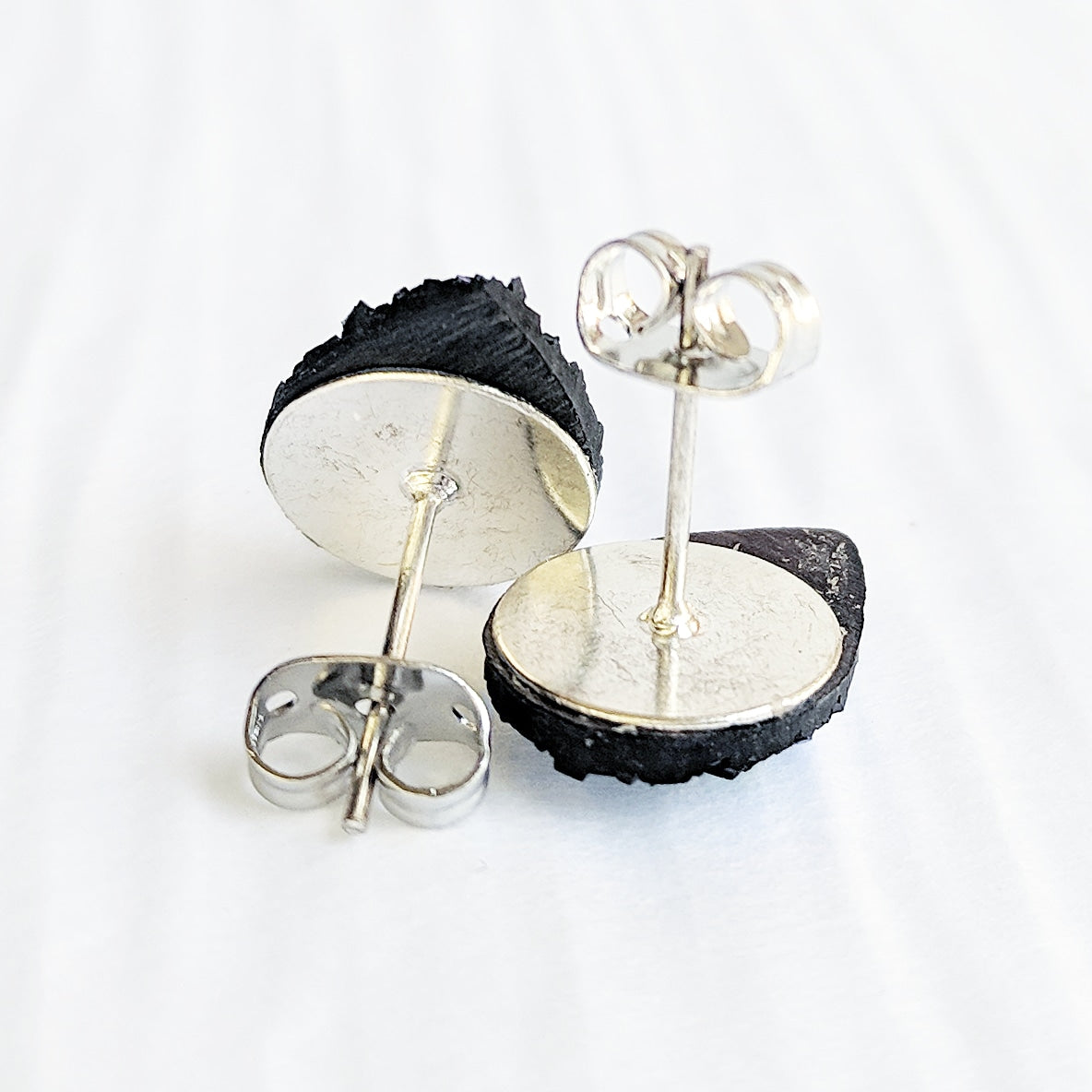 Gold Druzy Teardrop Stud Earrings - Hypoallergenic Titanium Posts