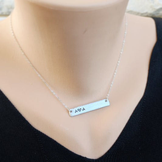 Horizontal Bar Necklace on Sterling Silver Chain
