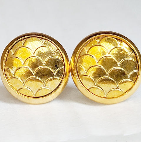 Gold Mermaid Stud Earrings - Hypoallergenic Posts
