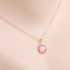 Birthstone Solitaire 14k Gold Filled Necklace