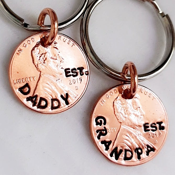 Name Est. Real Penny Keychain