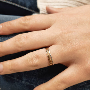 Skinny Hammered Stacking Rings - Sterling Silver, 14k Rose Gold Fill, or 14k Gold Fill