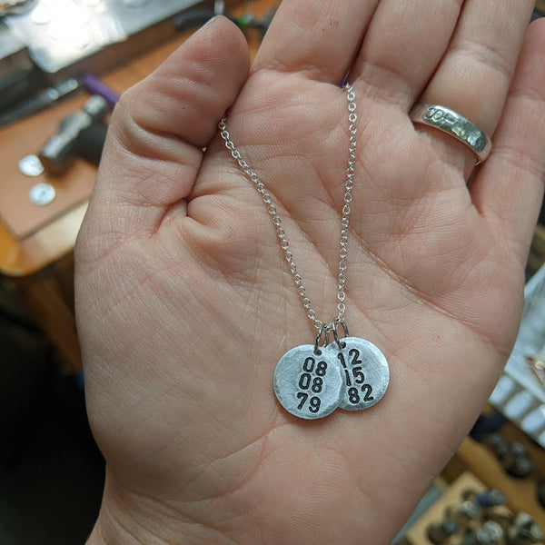 Date Necklace - Day, Month, Year