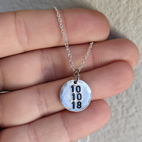 Date Necklace - Day, Month, Year