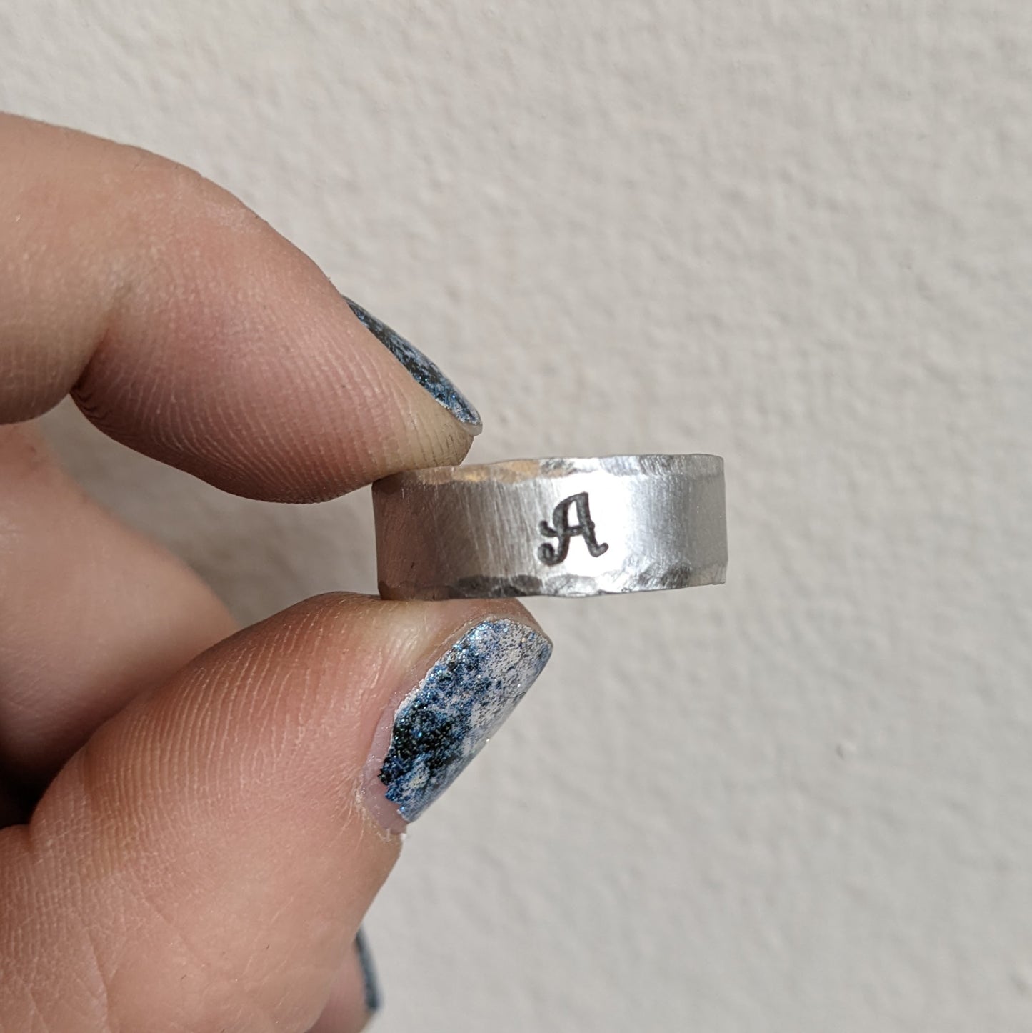 Initial Open Band Ring - Hypoallergenic Aluminum
