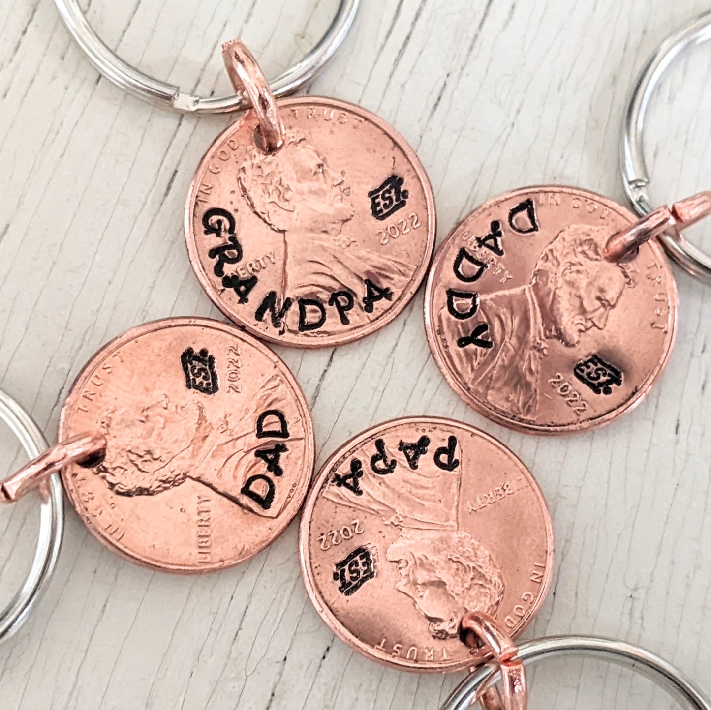 Name Est. Real Penny Keychain