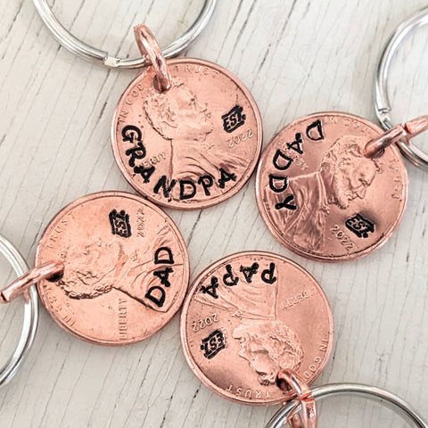 Name Est. Real Penny Keychain