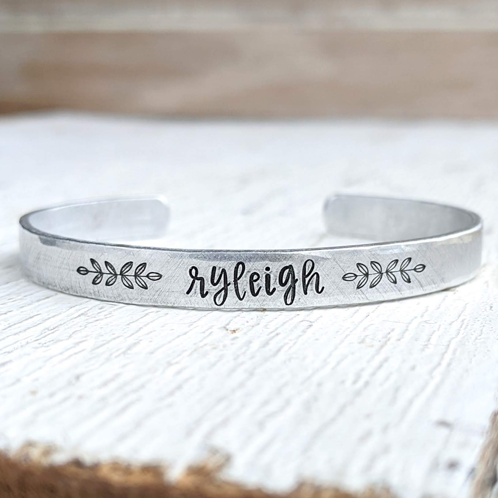 Personalized Boho Engraved Bracelet, Customized popular Jewelry with Handmade Charm