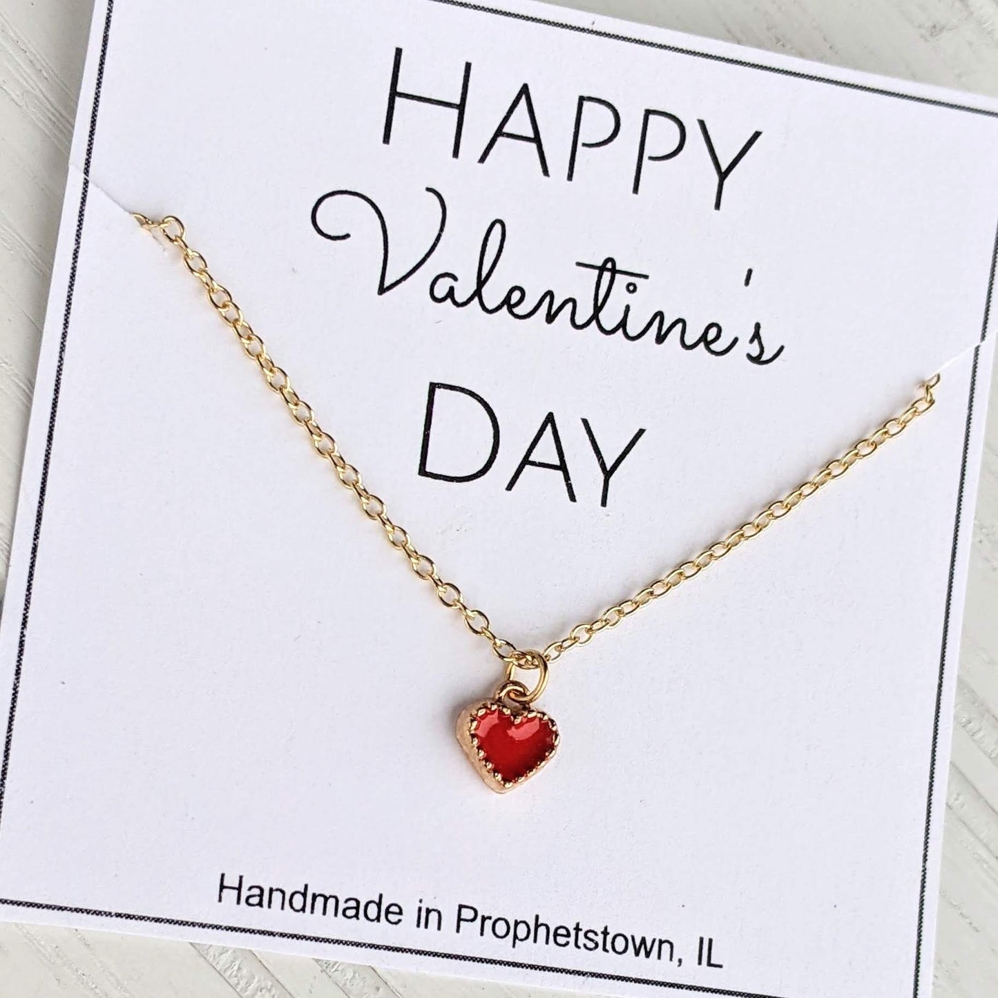 Mini Heart Charm Gold Necklace