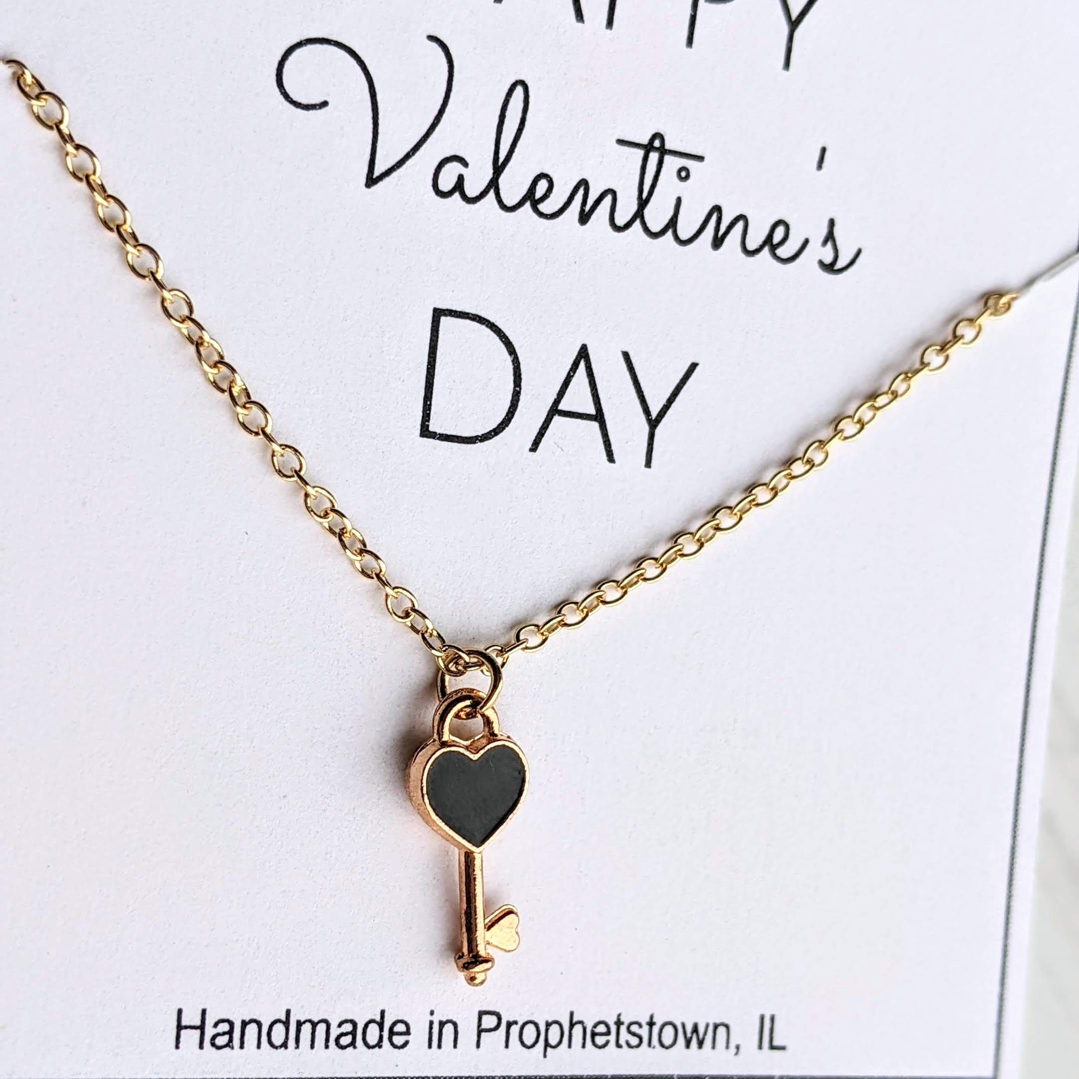Mini Heart Key Charm Gold Necklace – Jenna Scifres Handmade Jewelry