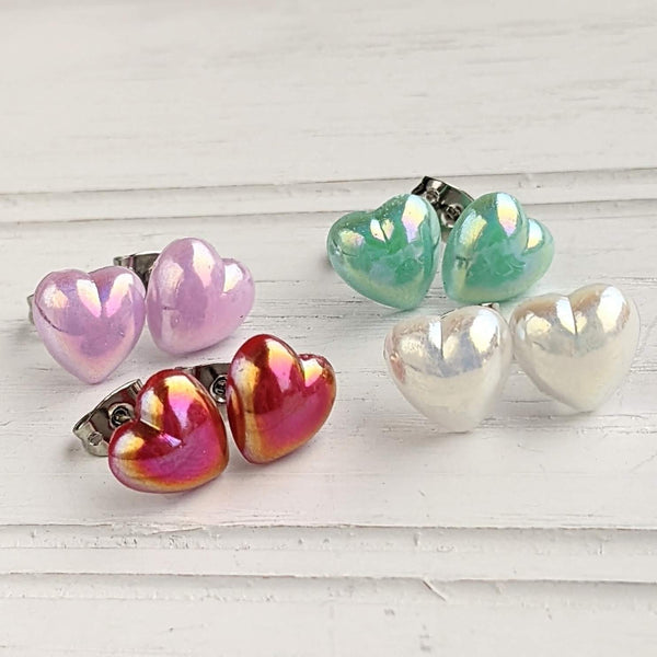 Mini Puff Heart Studs Collection
