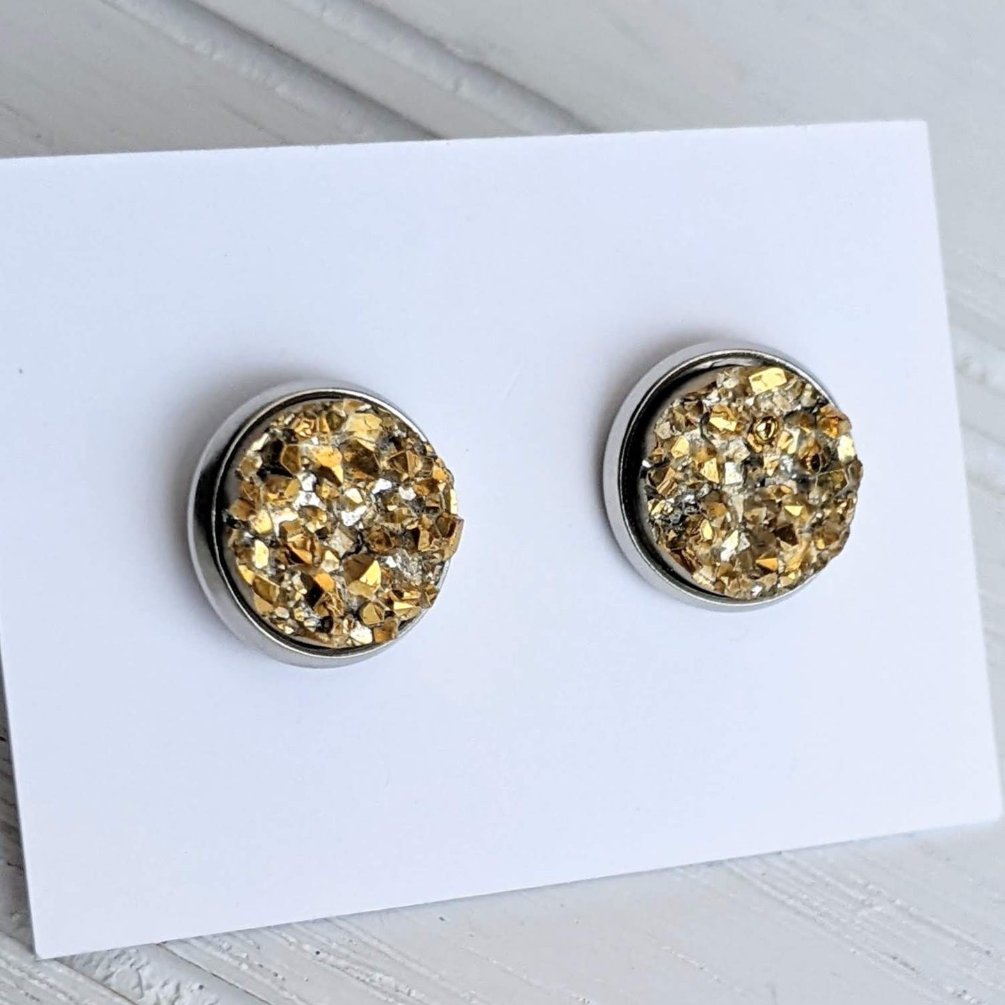 Sparkly Spring Druzy Earrings on Stainless Steel