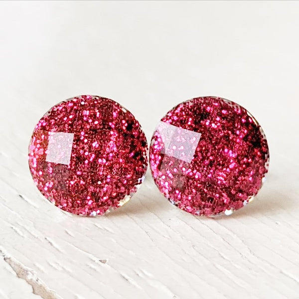 Shimmer Stud Earring Collection - 10mm Titanium