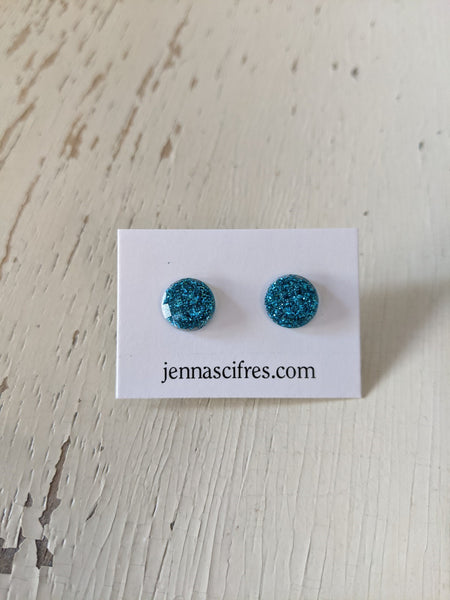 Shimmer Stud Earring Collection - 10mm Titanium