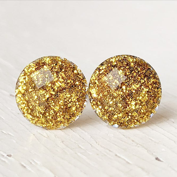 Shimmer Stud Earring Collection - 10mm Titanium