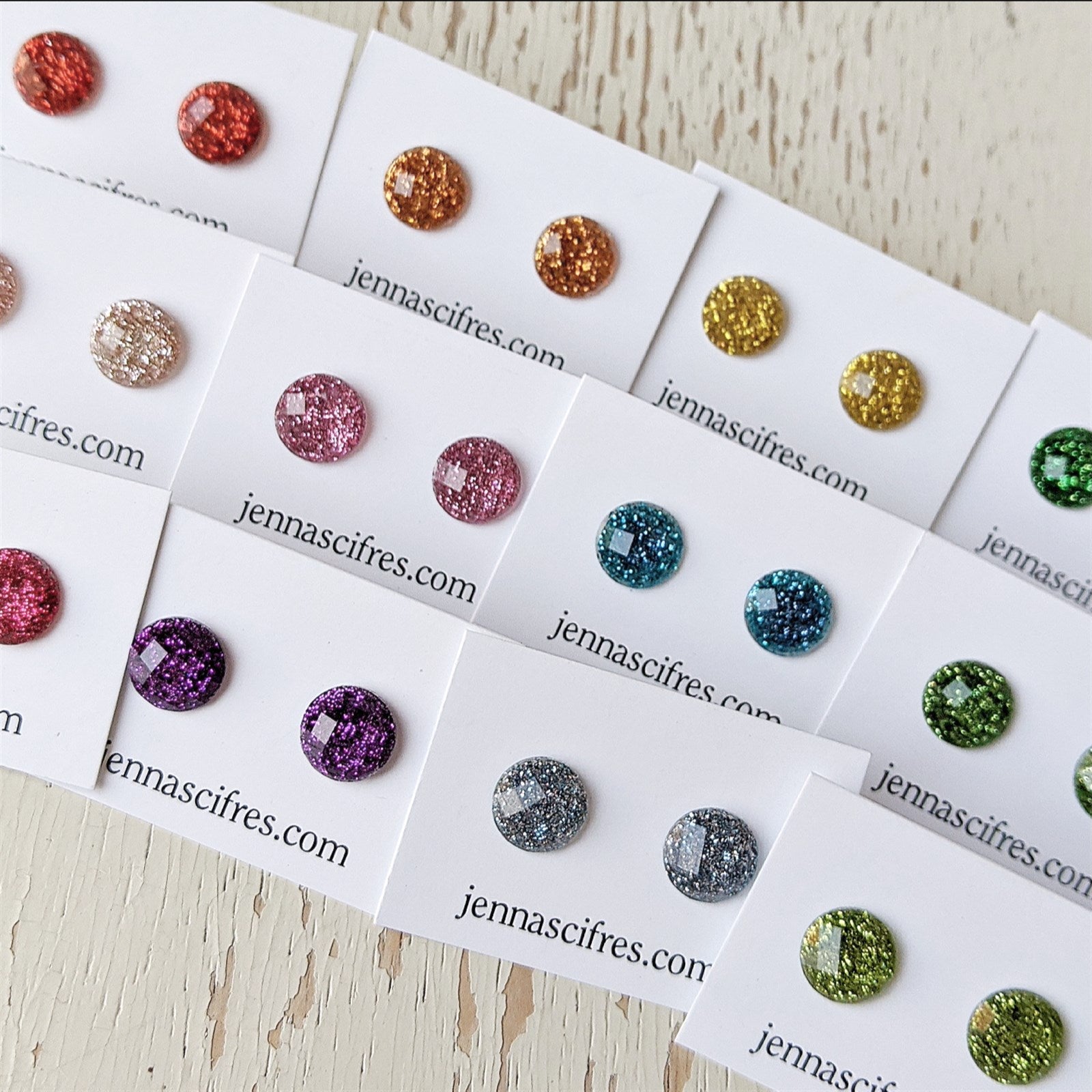 Shimmer Stud Earring Collection - 10mm Titanium