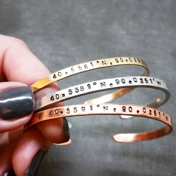 Coordinates on sale cuff bracelet