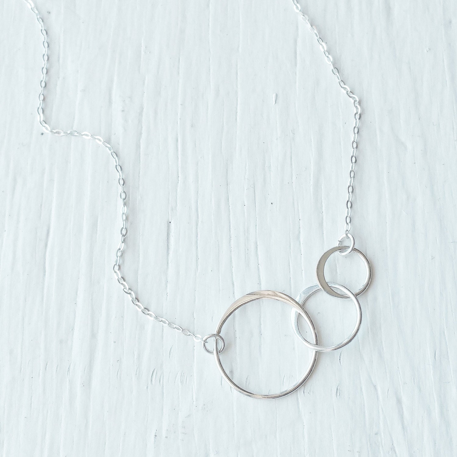 Sterling Silver Circle Necklace - 3 Names | Tiny Tags